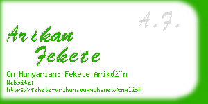 arikan fekete business card